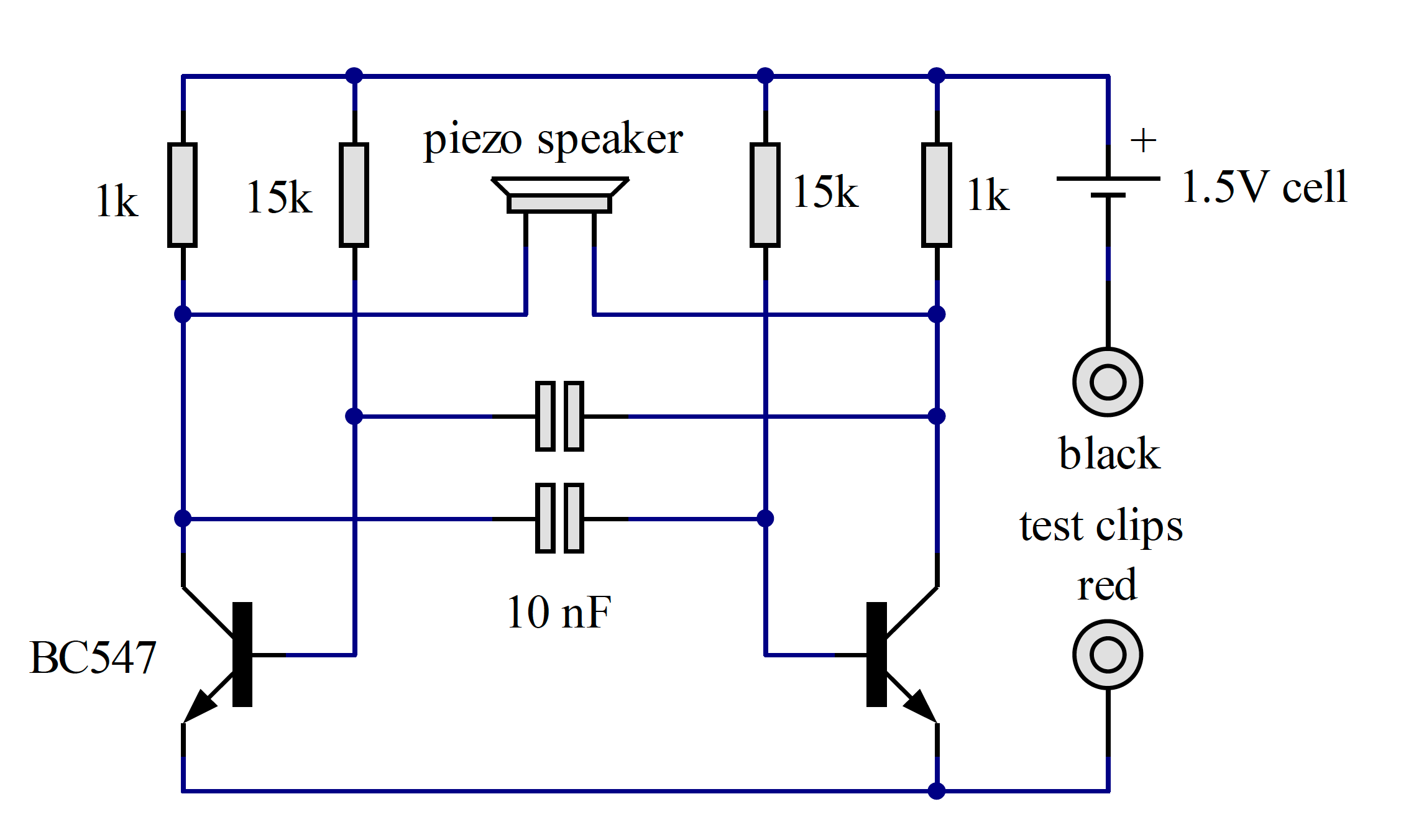 Circuit Diagram of Continuity Tester.