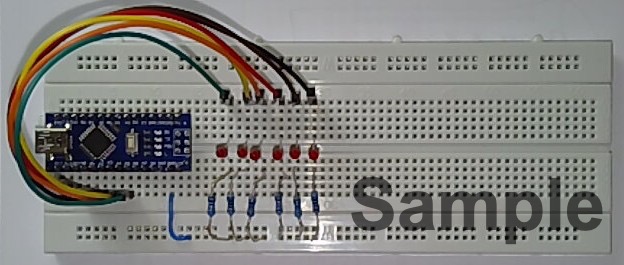 Photograph of partially wired prototype board.