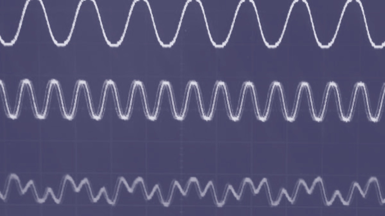 Decorative image of some analogue waveforms.