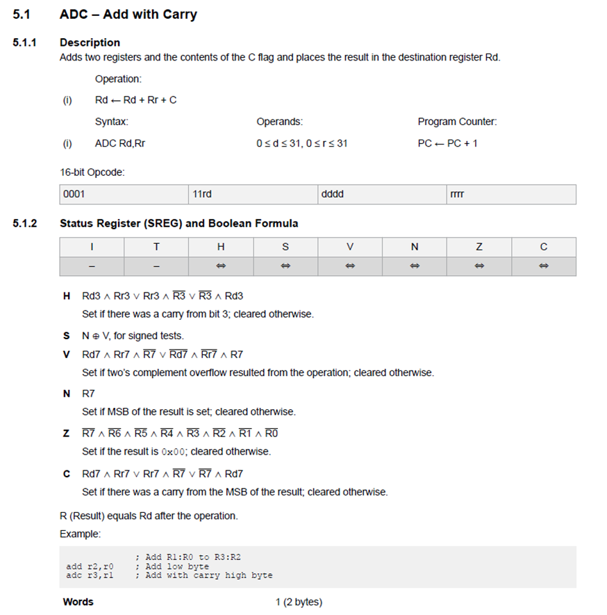 An example of an assembly code instruction.