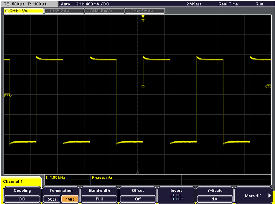 A 1 kHz square wave