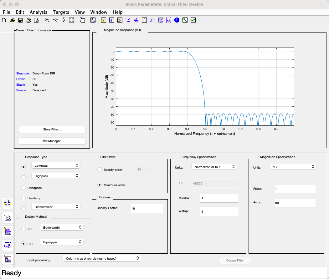 Unit 7.2: Designing Digital Filters in MATLAB and Simulink — EG-247 ...