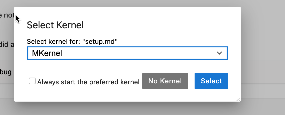 Figure 1: The Kernel Menu