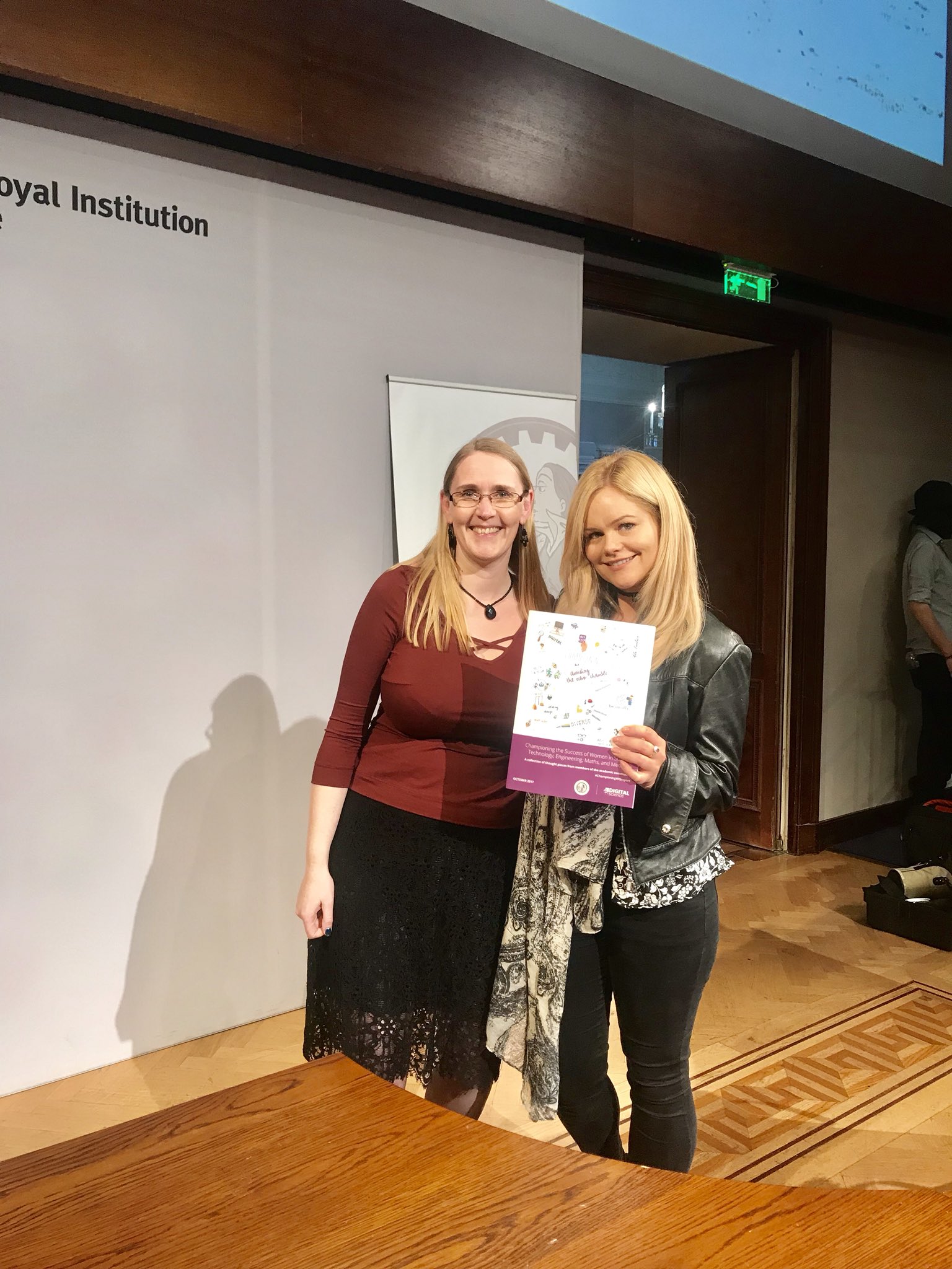 It’s @suw and @laurawheelers holding a copy of the #ChampioningWISreport at the @royalinstitute ready for #ALD17 #AdaLovelaceDay https://t.co/cjNDQ84hdR