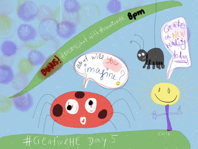 Imagine & create with us... #creativeHE final day!  https://t.co/59uuSOZTSf Join the collaborative chat at 8pm UK time with #byod4lchat https://t.co/3KqeaolIVs