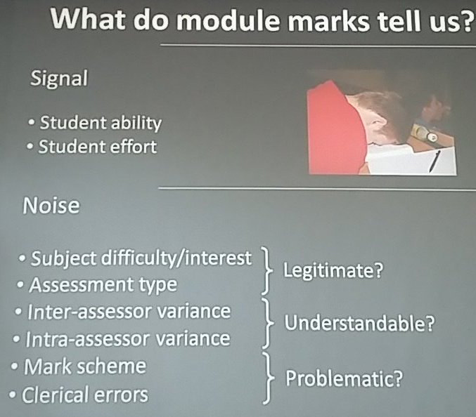 Reader: trying to determine what module marks tell us - compared student evaluations & module marks #HEASTEM16 https://t.co/osOeZa5cUK
