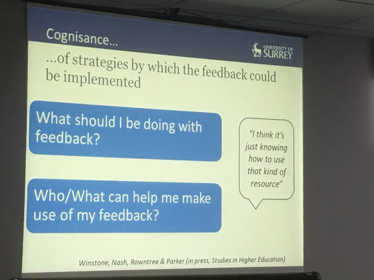 Students need training in how to use feedback. #HEASTEM16 https://t.co/sWxwz0UuGT