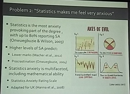 Victoria Bourne: we need to get students engaged with statistics to reduce anxiety #HEASTEM16 https://t.co/IBkdWlZxEV