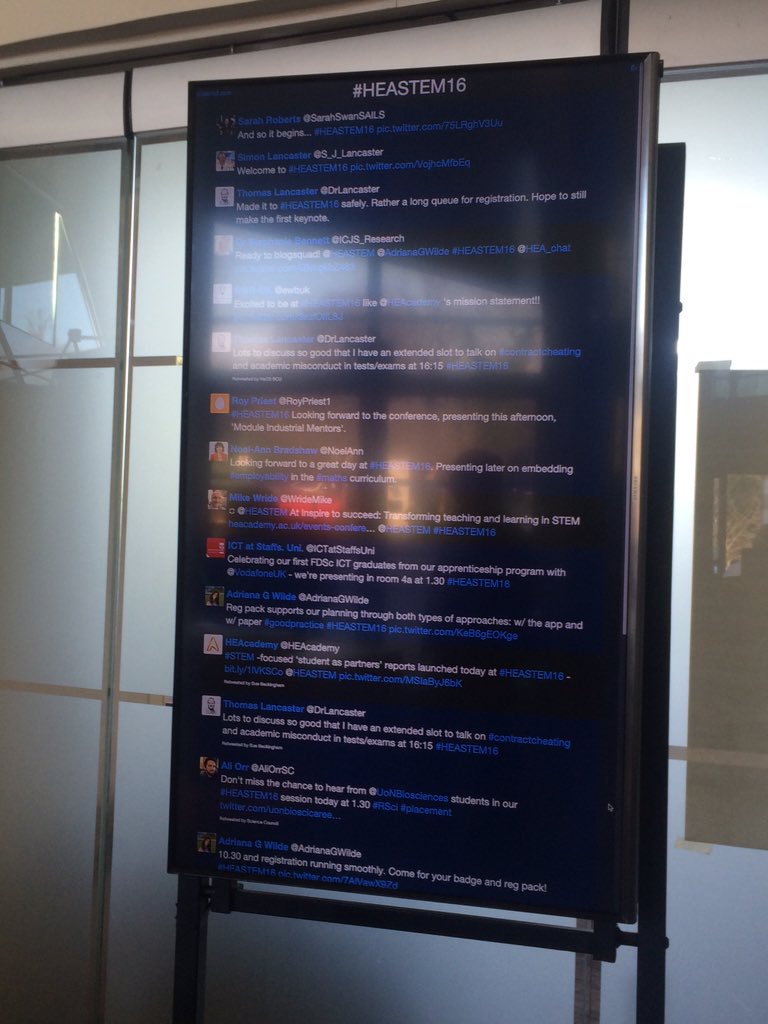 We have a tweetboard! #HEASTEM16 https://t.co/jTBt81PqPc