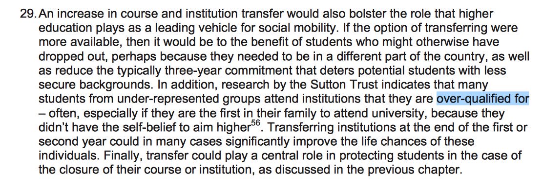 Easier transfers is welcome, but #HEWhitePaper is quite wrong to use notion of students being 'over-qualified' https://t.co/1CIhRBLkmY