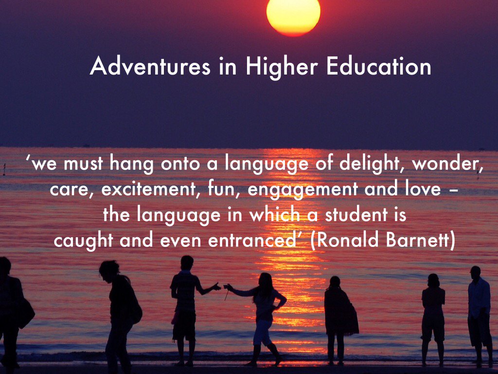 @lifewider1 #LTHEchat We need more Adventures in Higher Education! #creativity https://t.co/YpB038GP8n