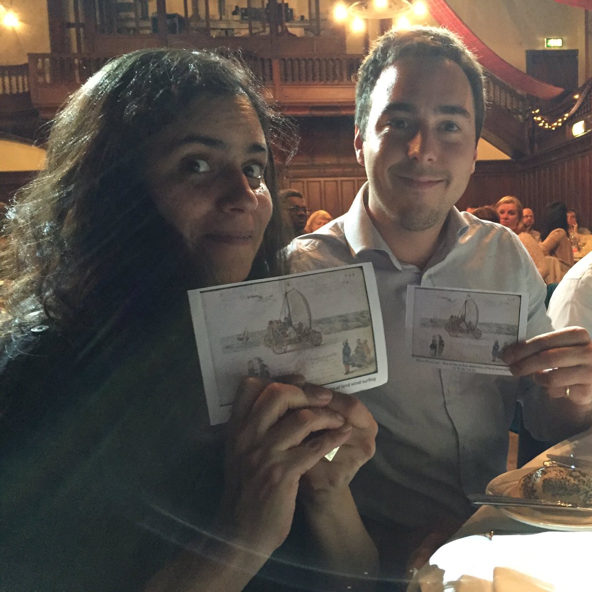 Amazing company (& matching cards) at #oer16 dinner - thanks @savasavasava & @dan_meyer11! https://t.co/0PMFD9rSif