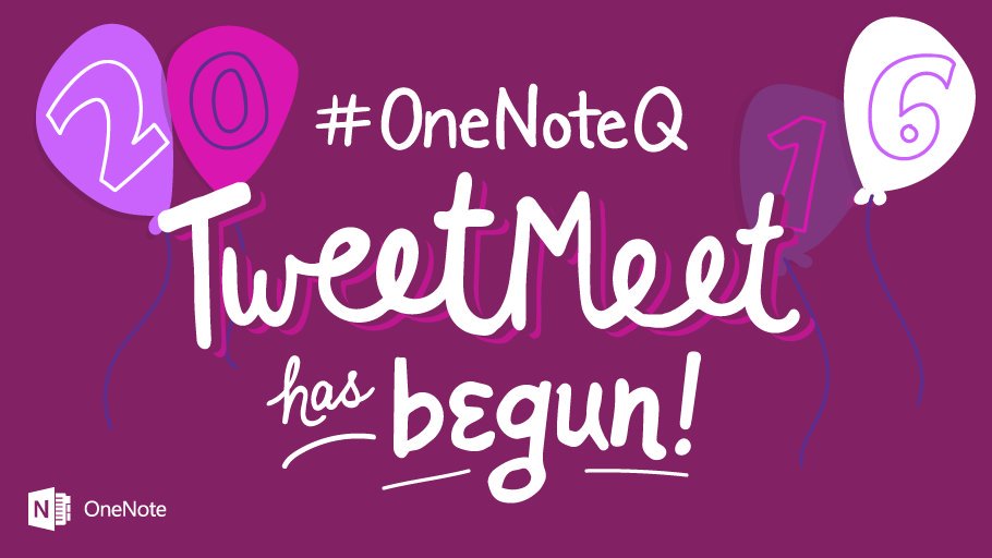 We're so excited to have you join the #OneNoteQ TweetMeet. We'll be talking #BestOf2016 of #OneNote today! https://t.co/faFhfeuh1v