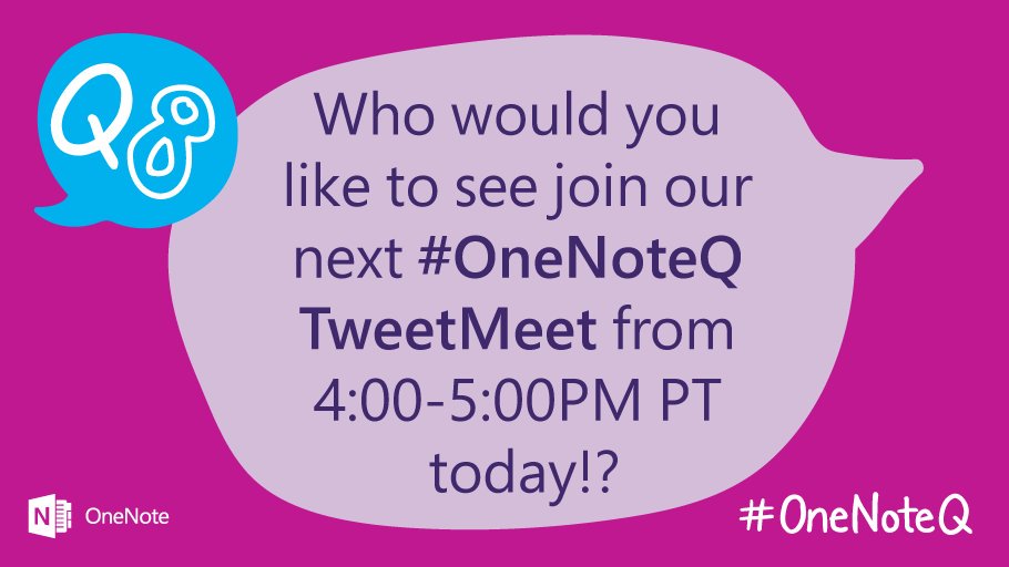 No worries - there's another #OneNoteQ TweetMeet you can join at 4PM PST. @ Tag the people who should join! https://t.co/1Uf4VChqSv #edtech
