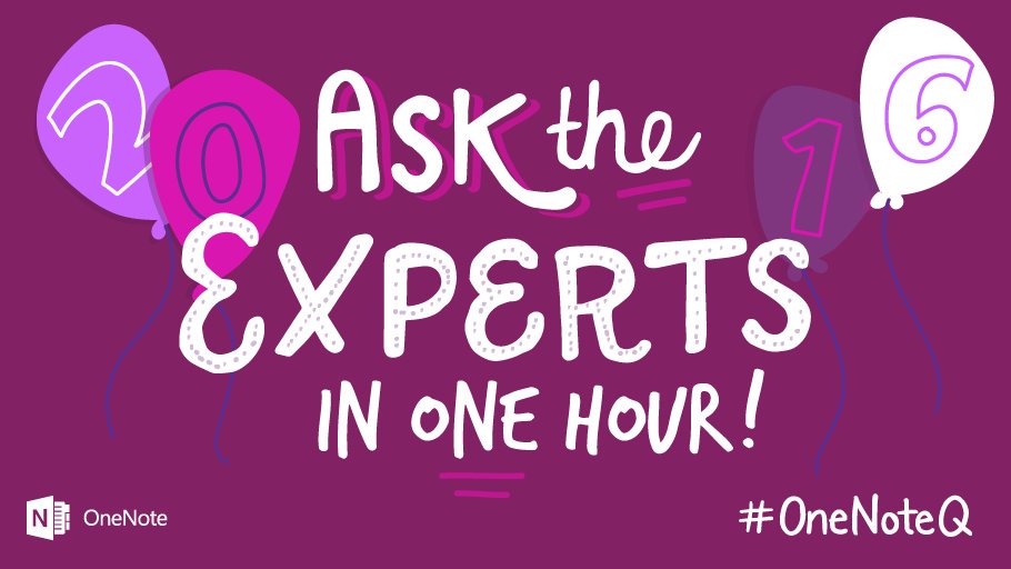 1 hour until #OneNoteQ TweetMeet! Come back to talk w/ experts about the best #OneNote features of 2016! #edchat https://t.co/jkyI91ULHW