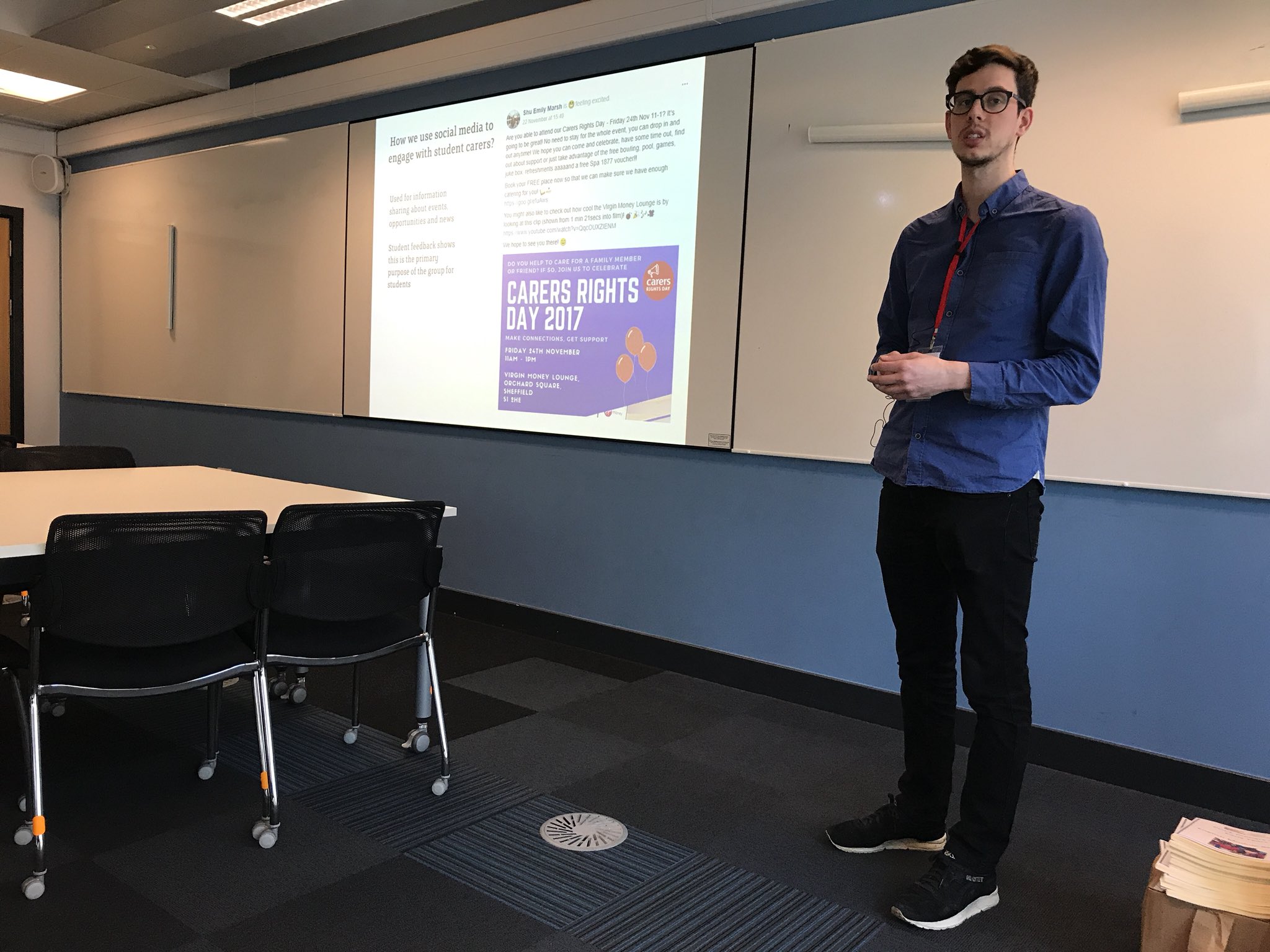 James Giddings @giddingstweets talks about using social media to support students with caring responsibilities #SocMedHE17 https://t.co/fzVycKwI3Z