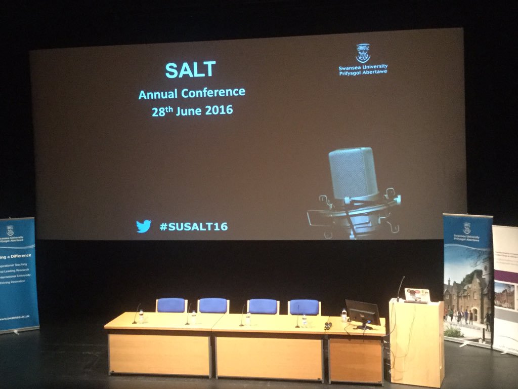 Looking forward to the Swansea University SALT conference - waiting for the keynote Prof Martin Weller OU #susalt16 https://t.co/MTkVnD66jH